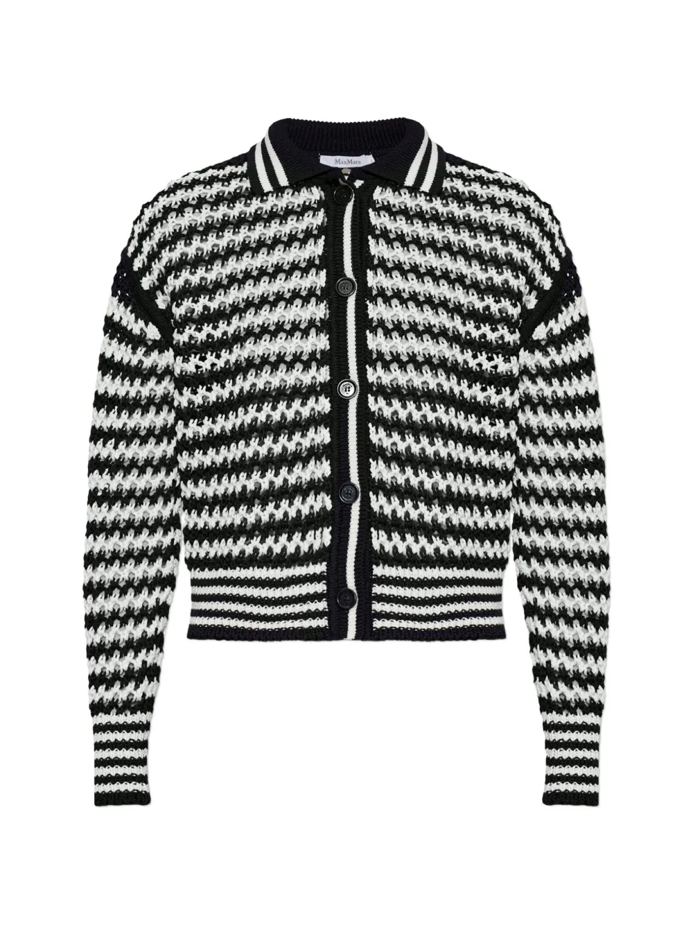 Max Mara cordonnet crochet-knit cardigan - Black