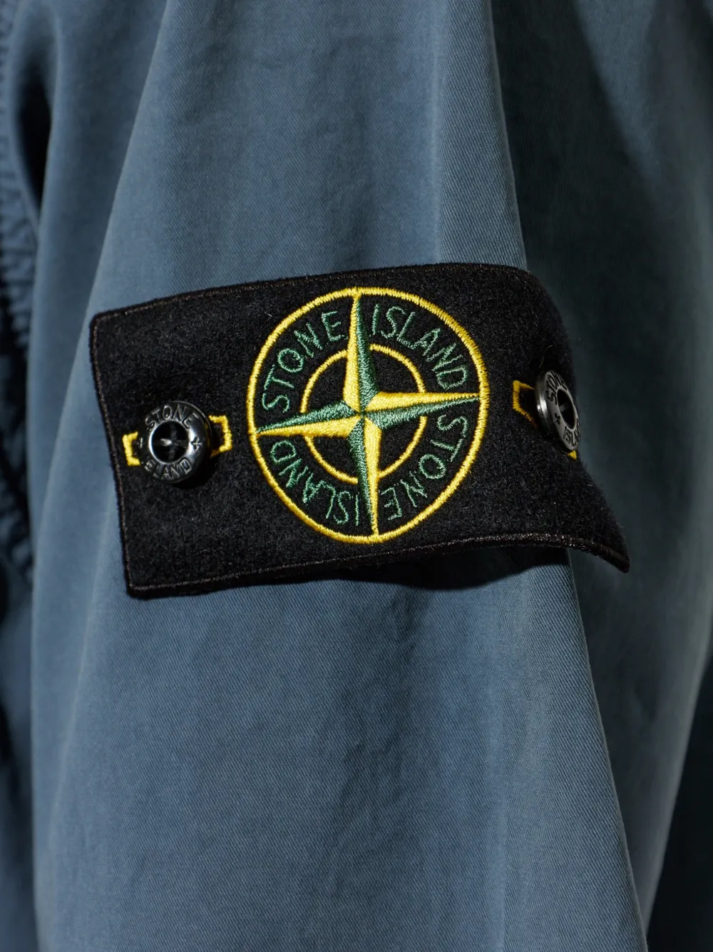 Stone Island Overhemd met logopatch en korte mouwen Blauw