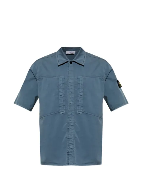 Stone Island logo-patch short-sleeved shirt