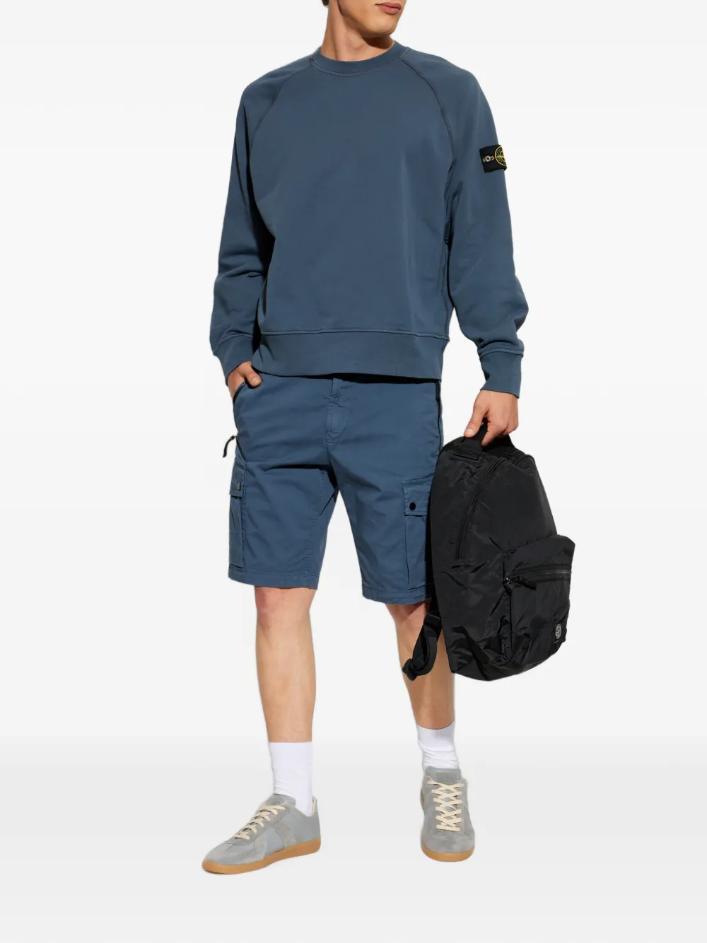 Stone Island Trui met raglan mouwen en ronde hals Blauw