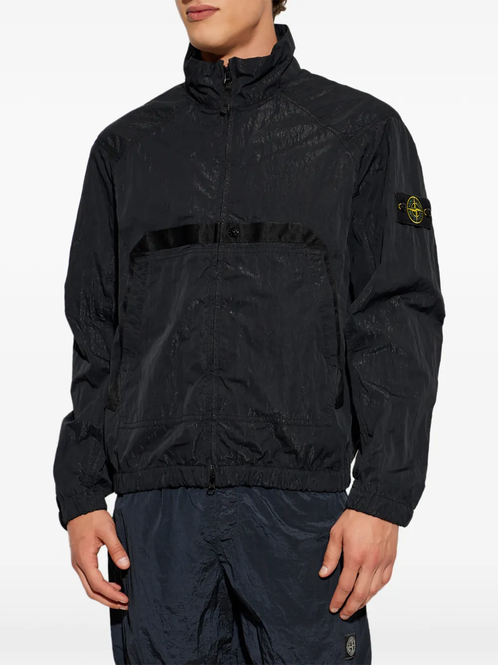 Stone Island Jack met logopatch Zwart