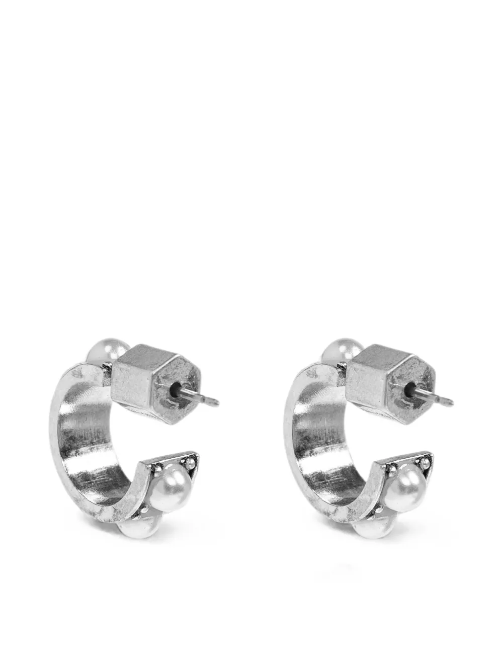  Allsaints Pendientes De Aro Con Perla - Plateado 