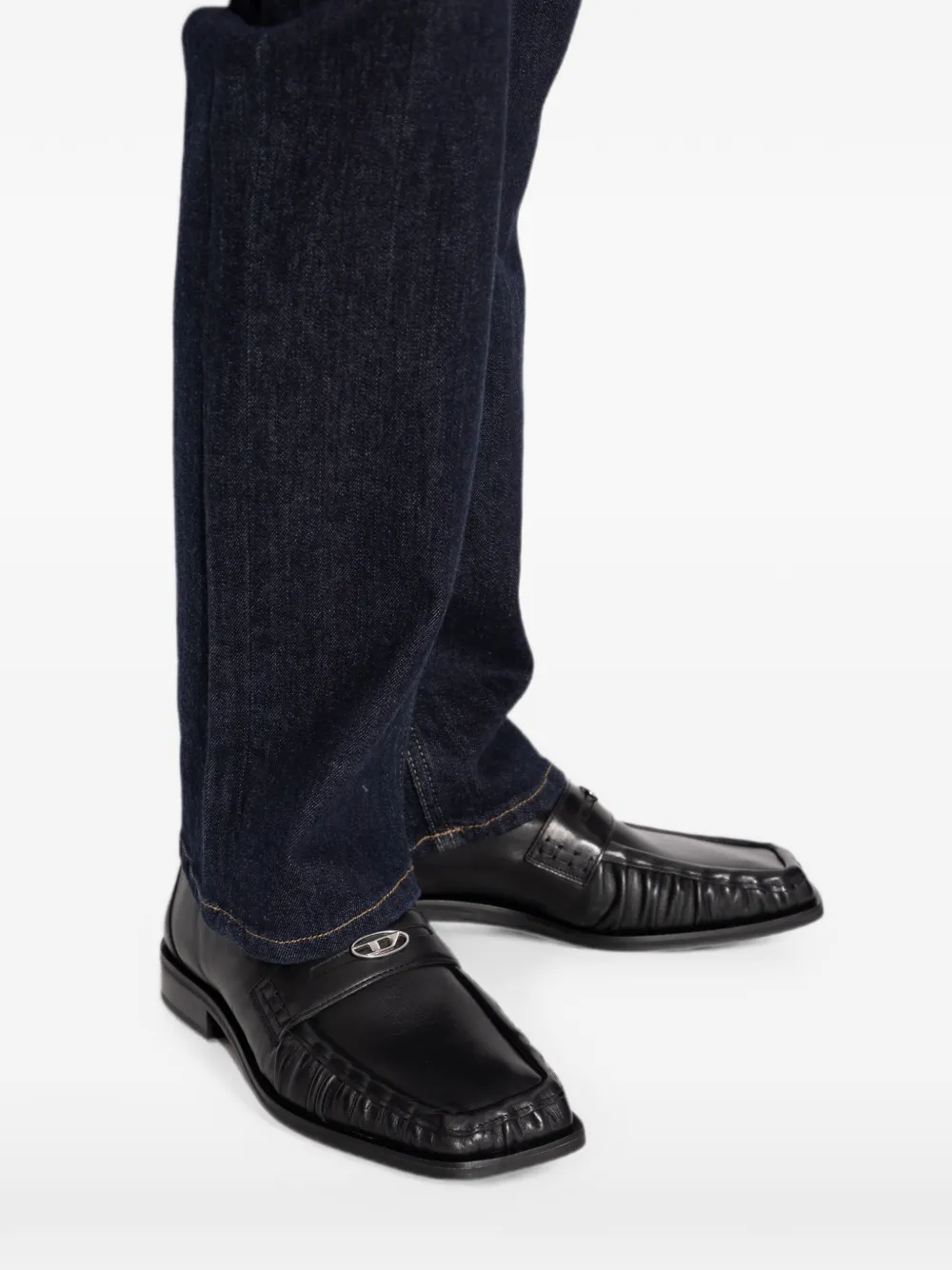 Diesel D Amber leather loafers Zwart