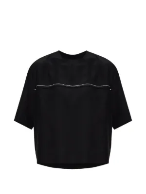 CHANEL Pre-Owned 1995 Logo Cropped T-shirt | Black | FARFETCH GE