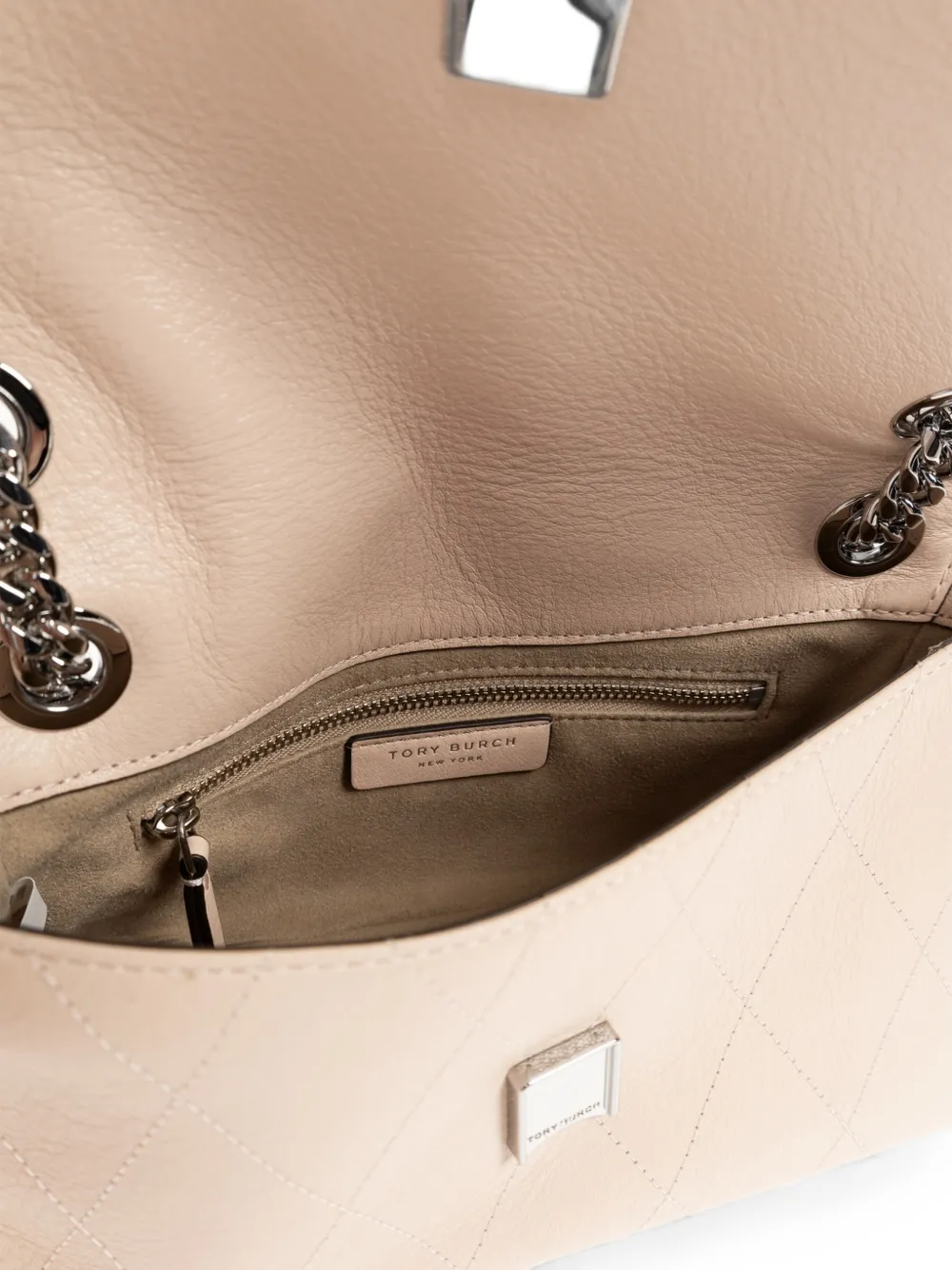 Tory Burch Charlie gewatteerde schoudertas Beige