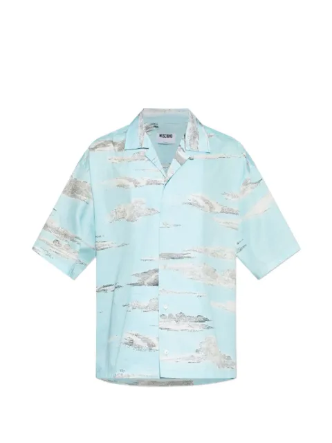 Moschino cloud-print camp-collar shirt