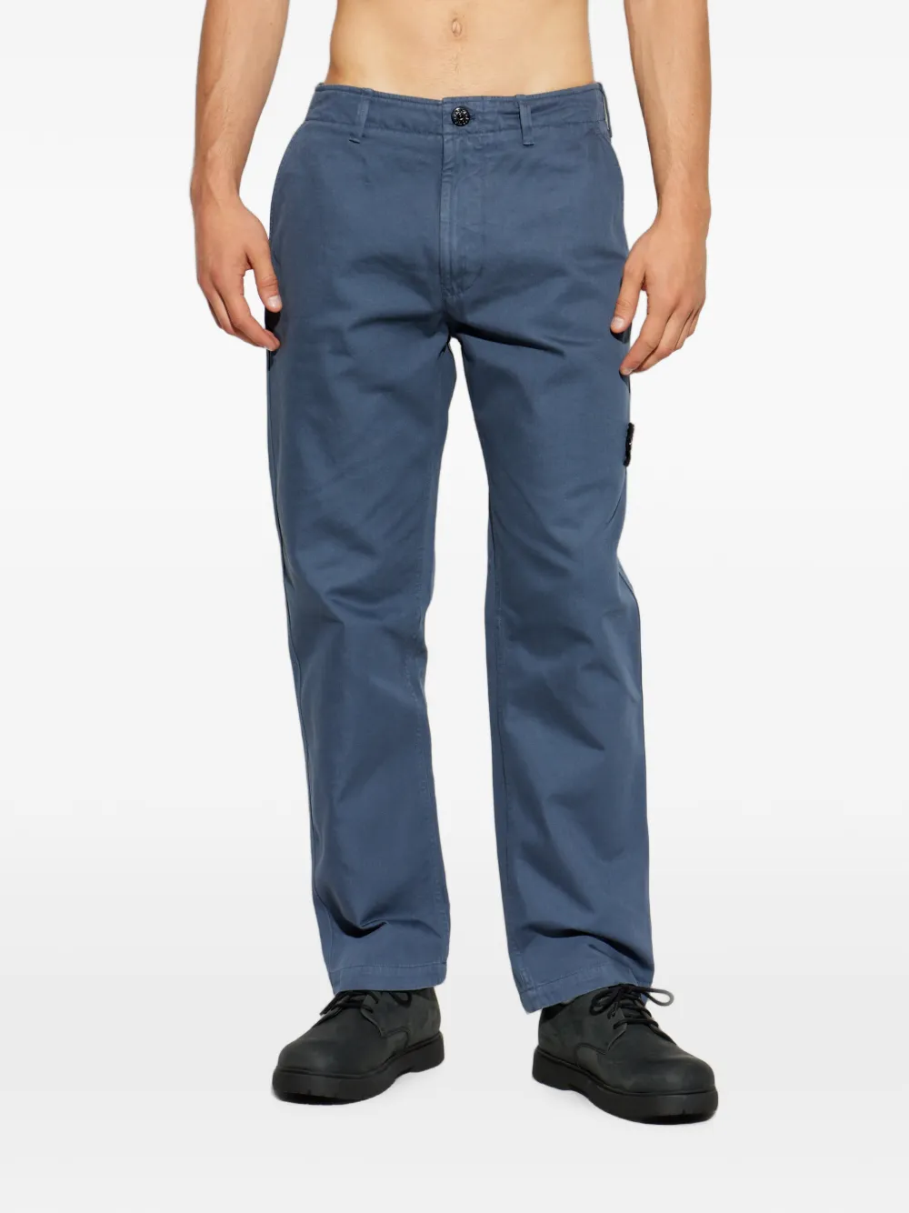 Stone Island Broek met logopatch Blauw