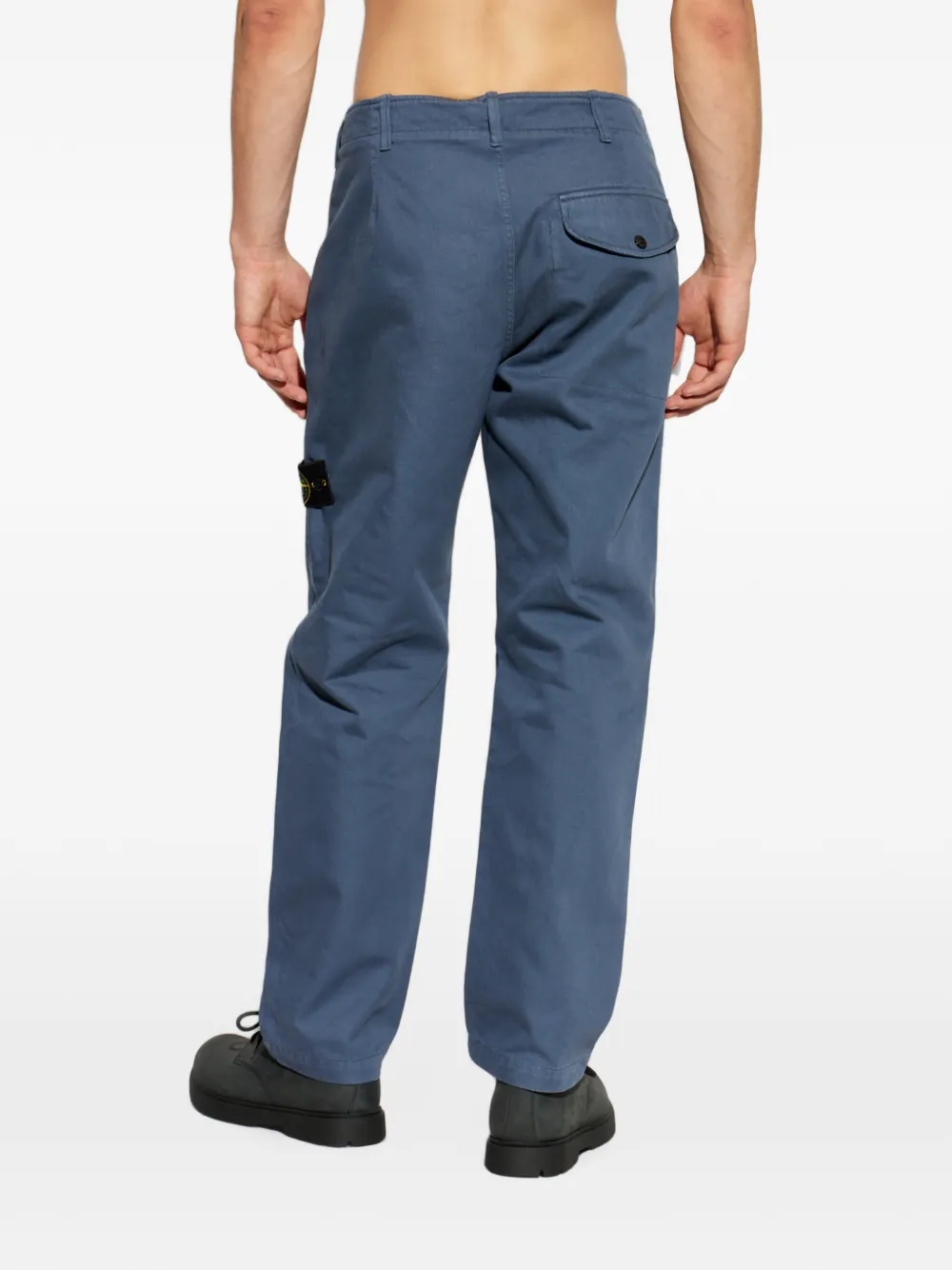 Stone Island Broek met logopatch Blauw