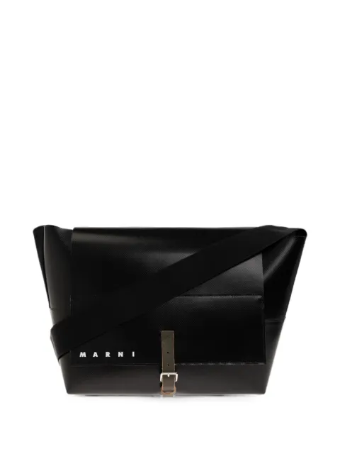 Marni logo-print buckle-fastening messenger bag