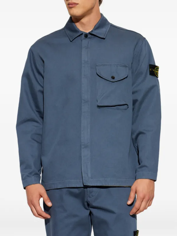 Stone Island ブロークンツイル オーバーシャツ | ブルー | FARFETCH JP