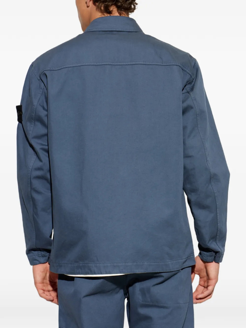 Stone Island 1200001 katoenen-twill overhemd Blauw