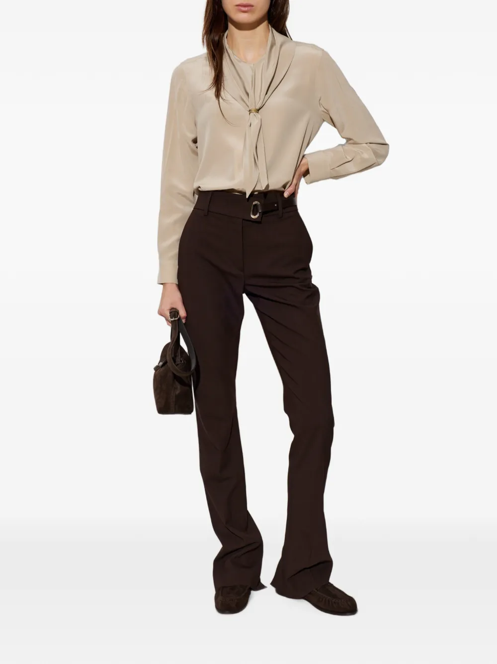 Sportmax Rum broek met ceintuur Bruin