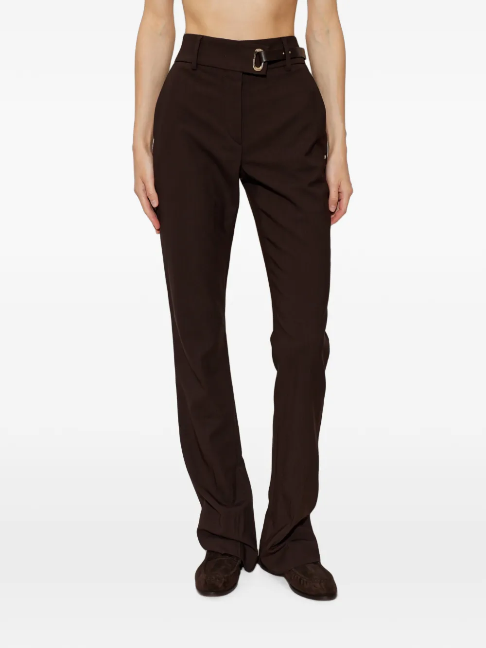 Sportmax Rum broek met ceintuur Bruin