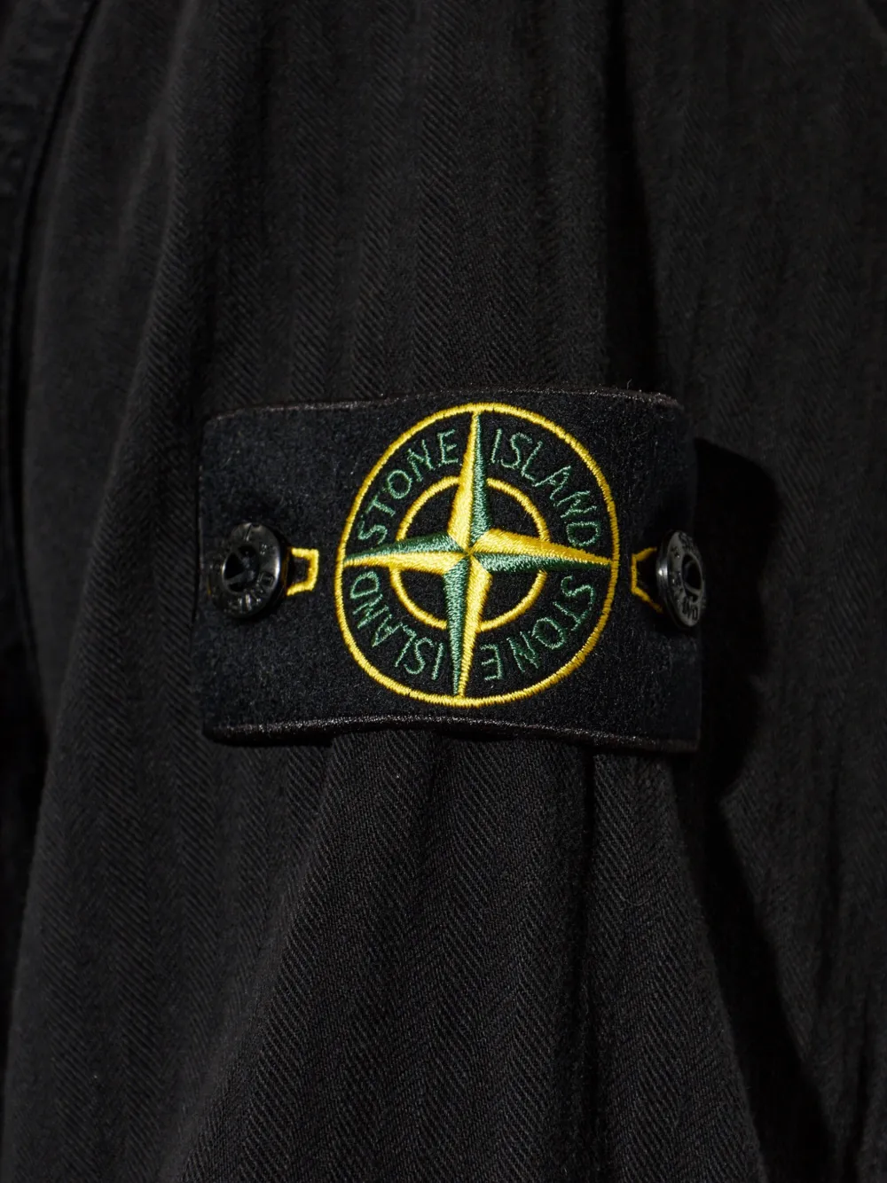 Stone Island Panama shirtjack van organisch katoen Zwart