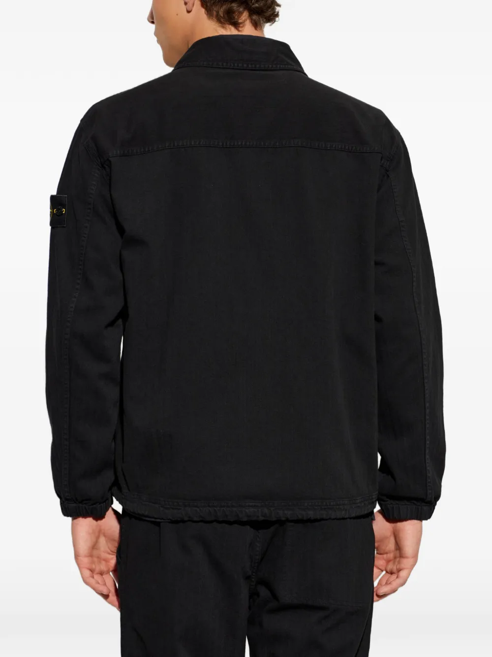 Stone Island Panama shirtjack van organisch katoen Zwart