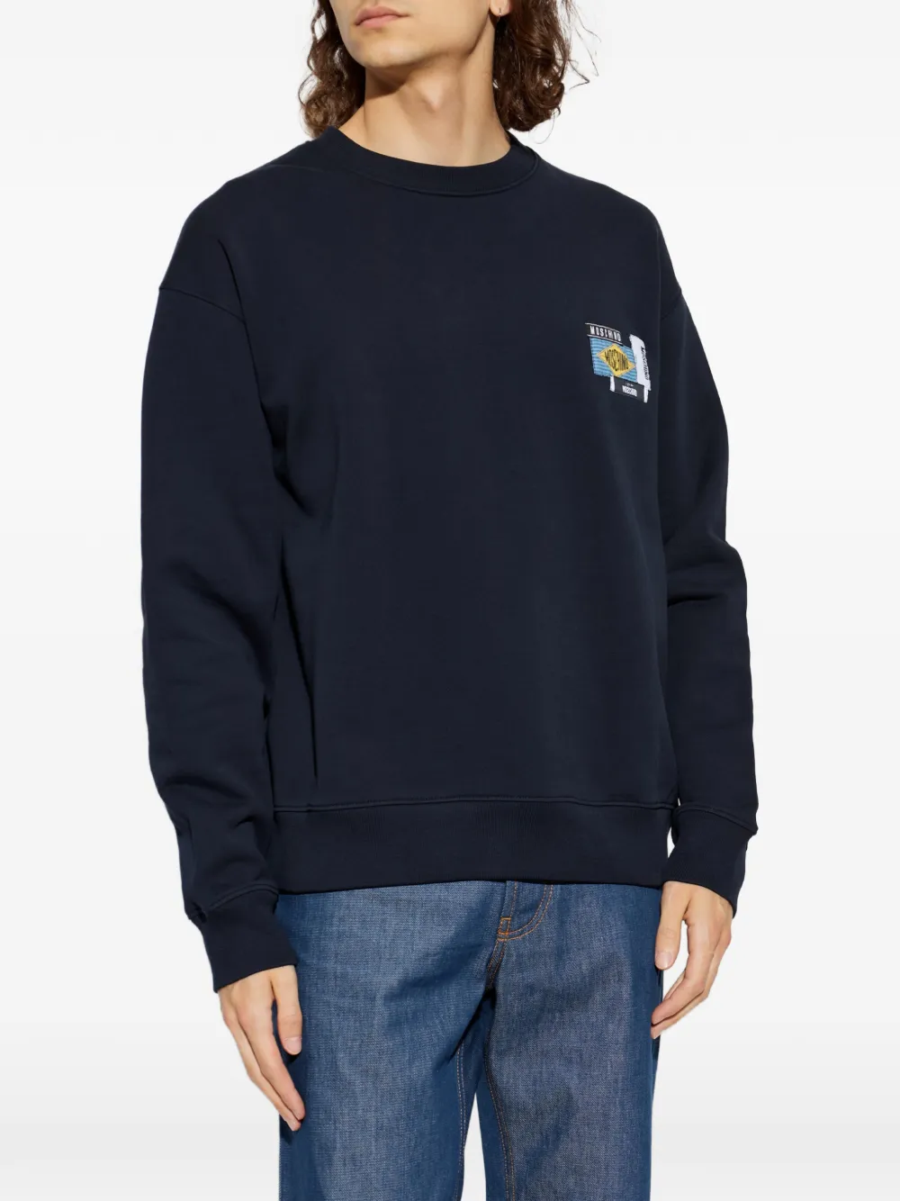 Moschino Sweater met logopatch Blauw