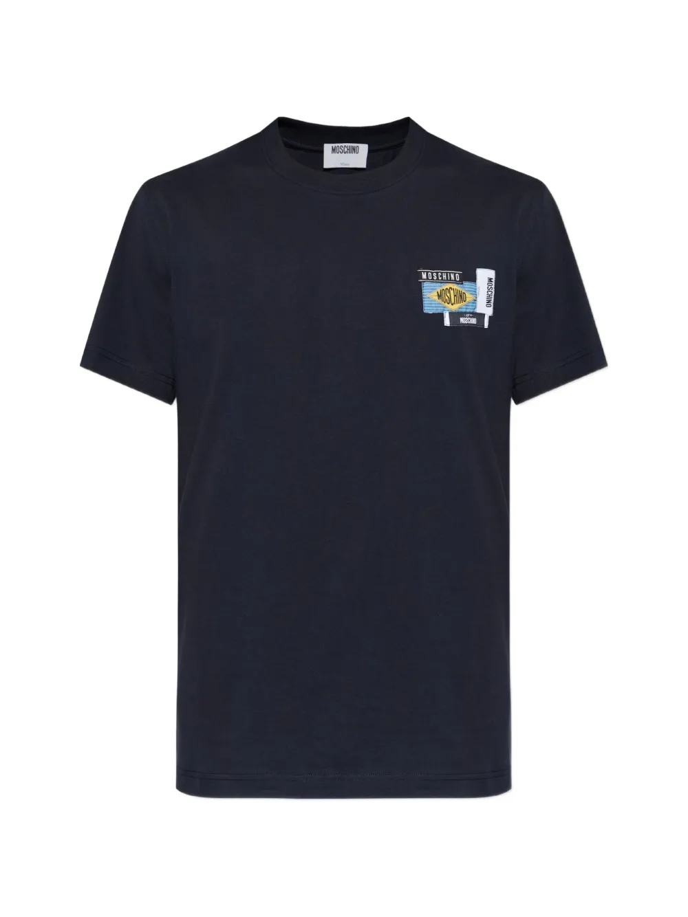 Moschino patch-detail T-shirt - Blu