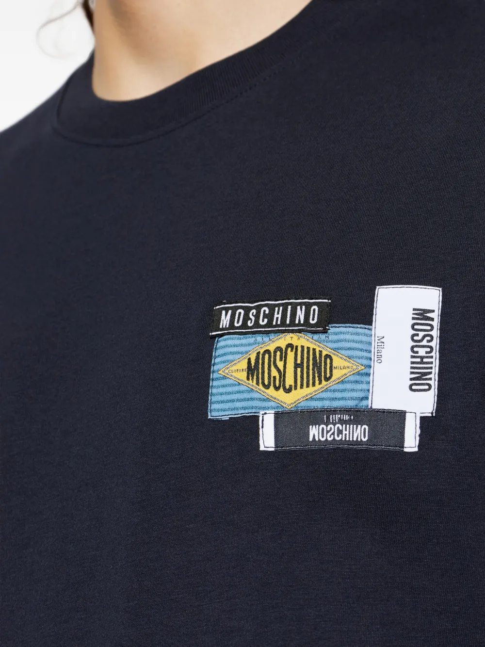 Moschino T-shirt met patchdetail Blauw