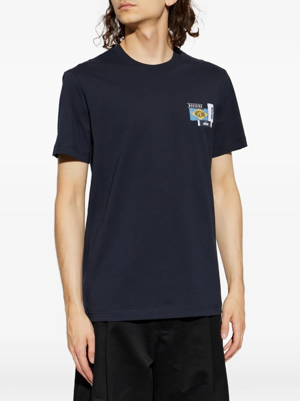 Moschino T-shirt met patchdetail Blauw