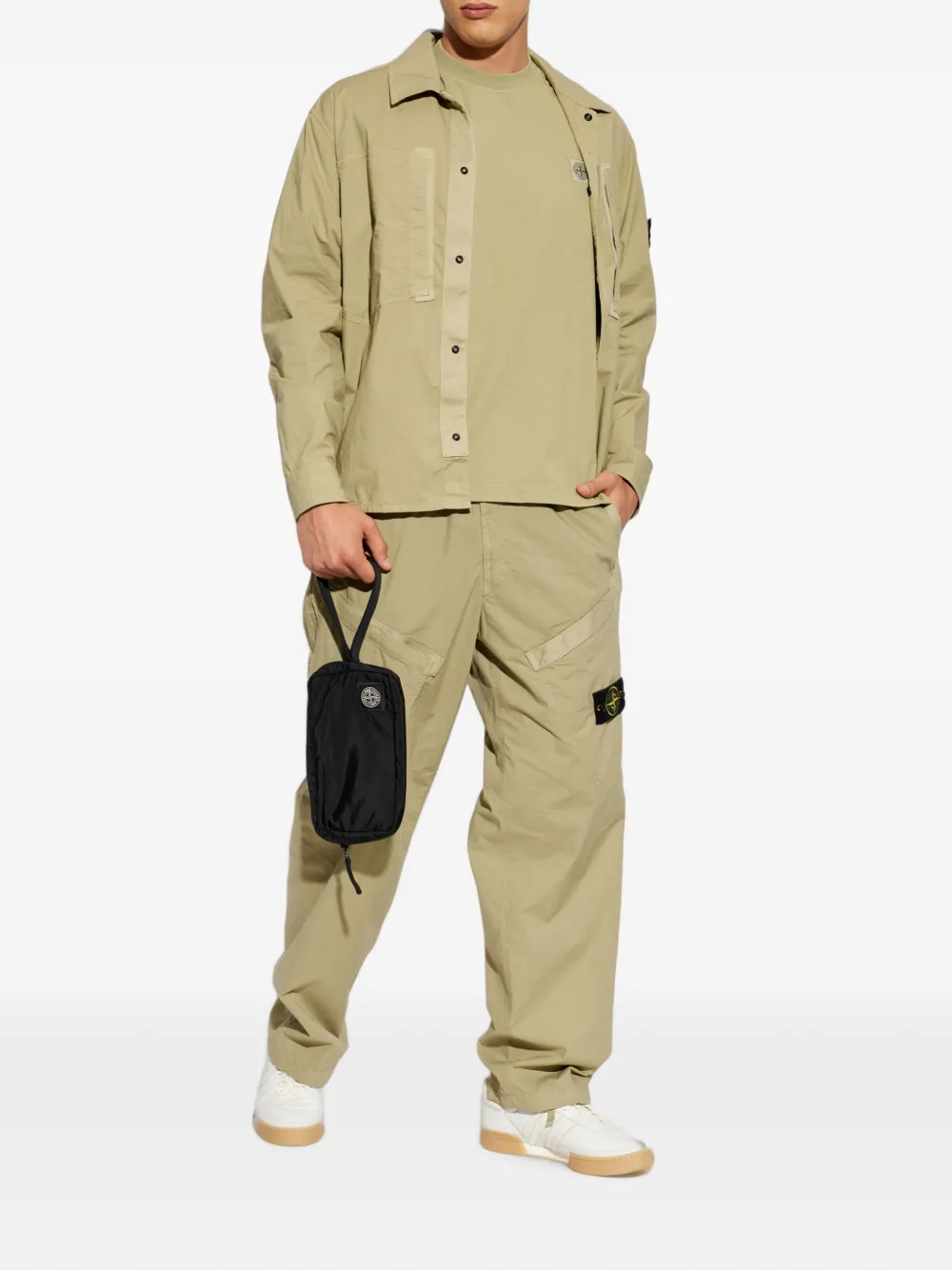Stone Island T-shirt met logopatch Groen
