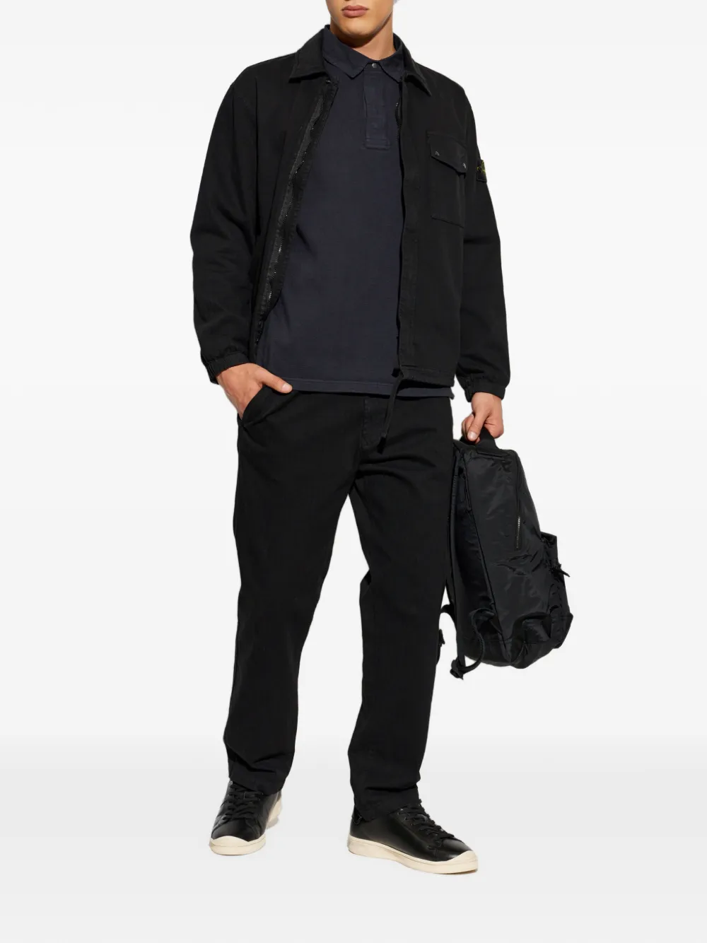 Stone Island Trui met logopatch Blauw
