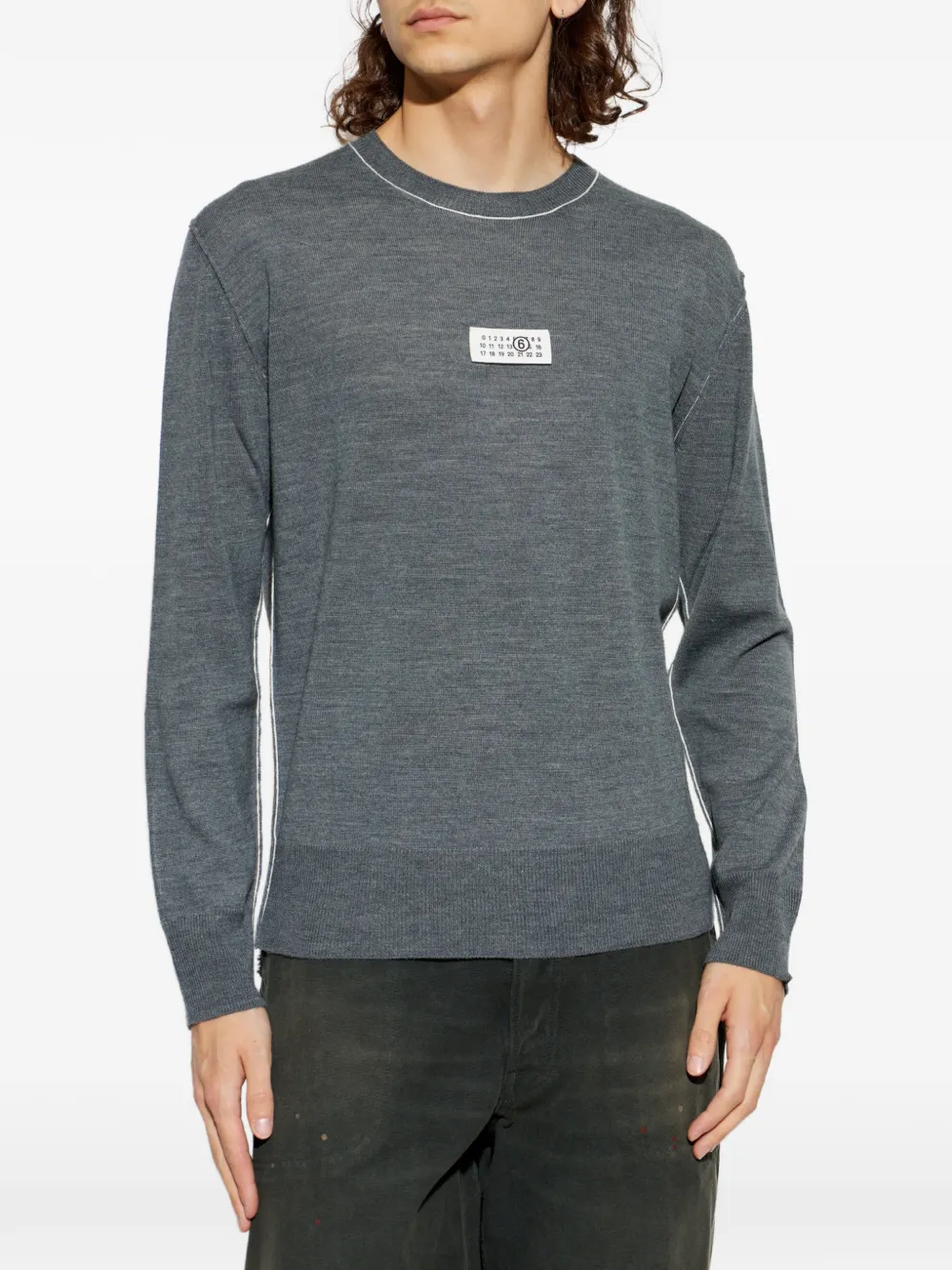 MM6 Maison Margiela Trui met logopatch Grijs