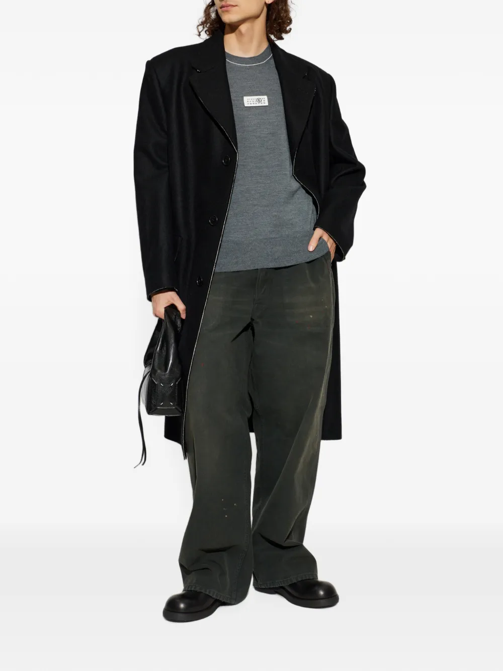 MM6 Maison Margiela Trui met logopatch Grijs