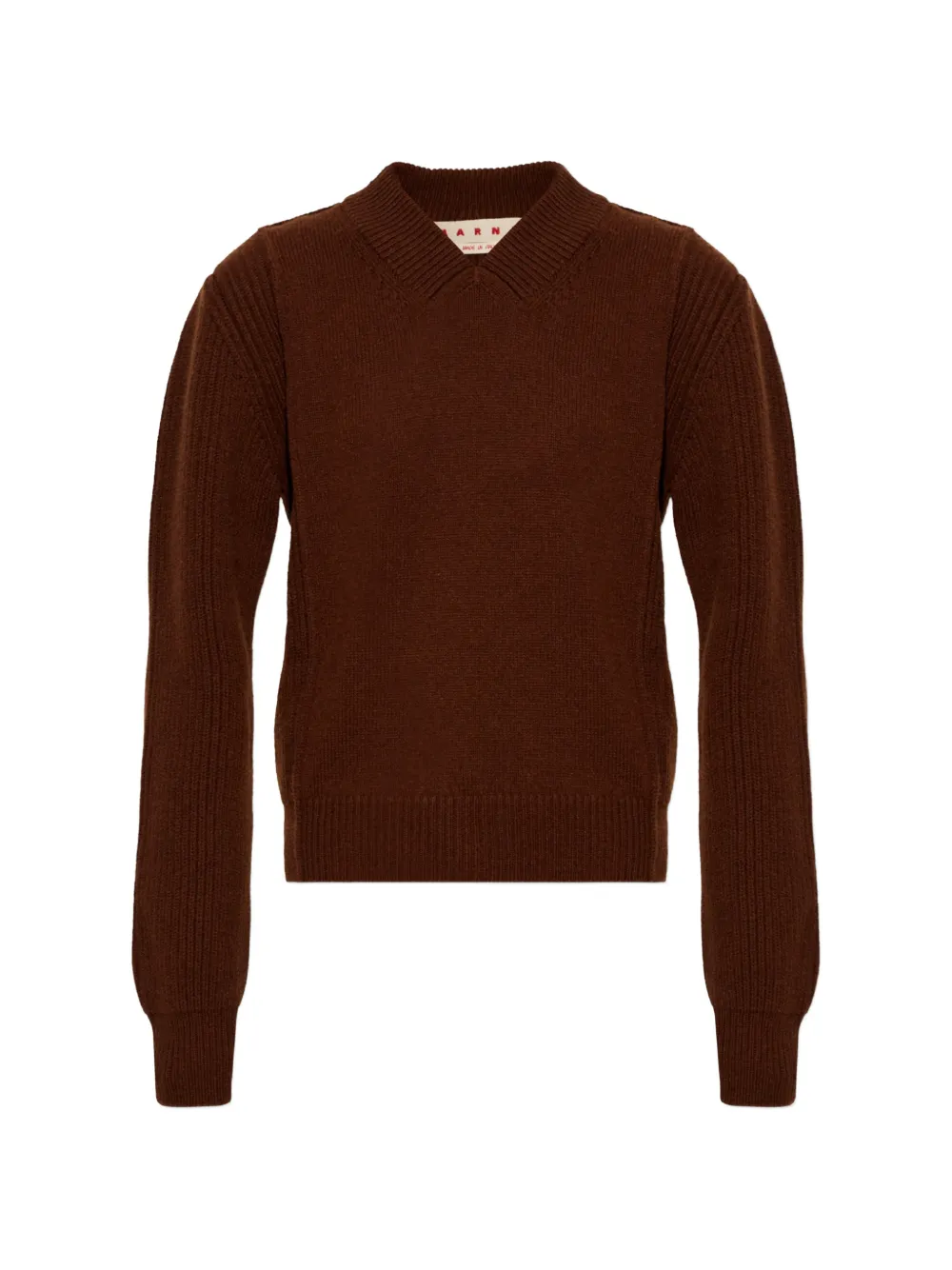 Marni ribbed-knit V-neck sweater - Braun
