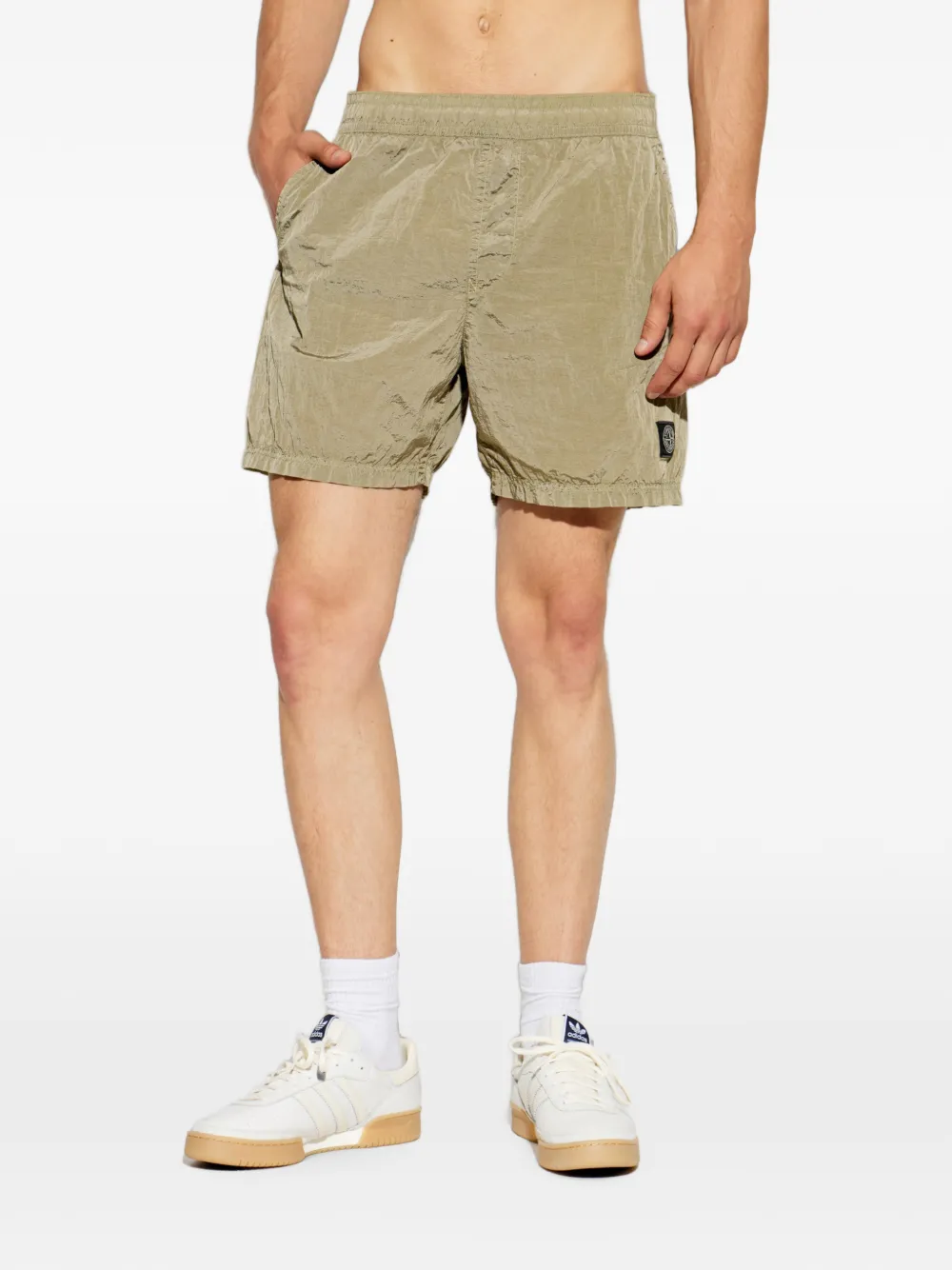 Stone Island Shorts met logopatch Groen