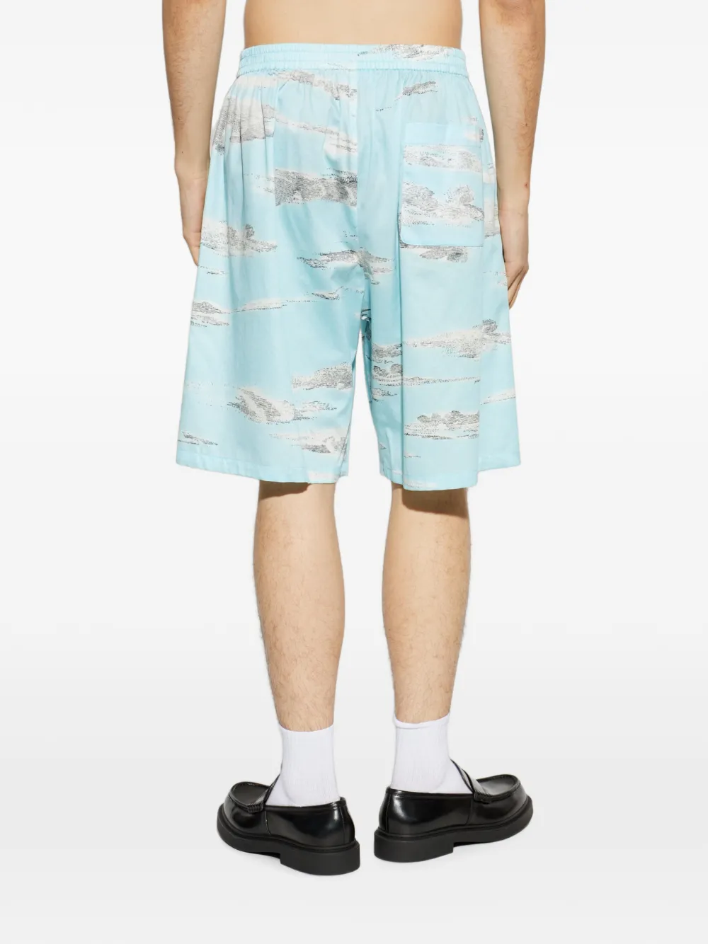 Moschino Shorts met wolkenprint Blauw