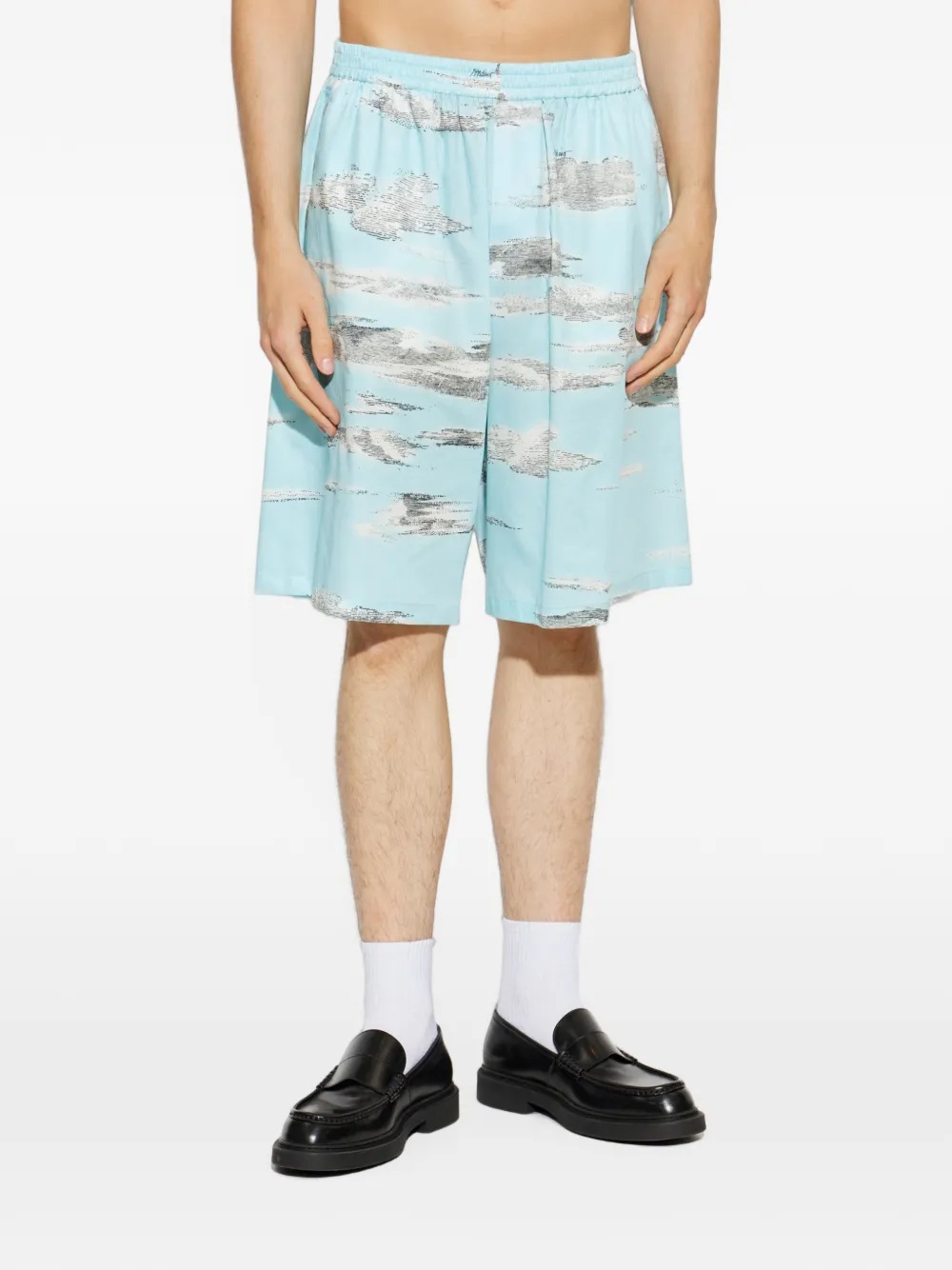 Moschino Shorts met wolkenprint Blauw