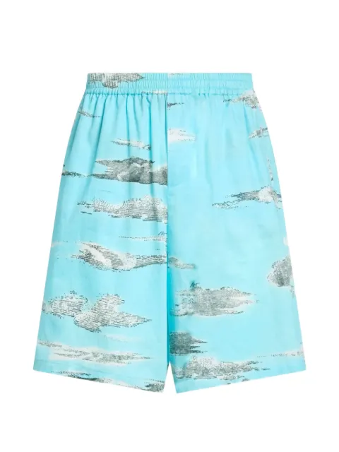 Moschino archive clouds cotton poplin Bermuda shorts