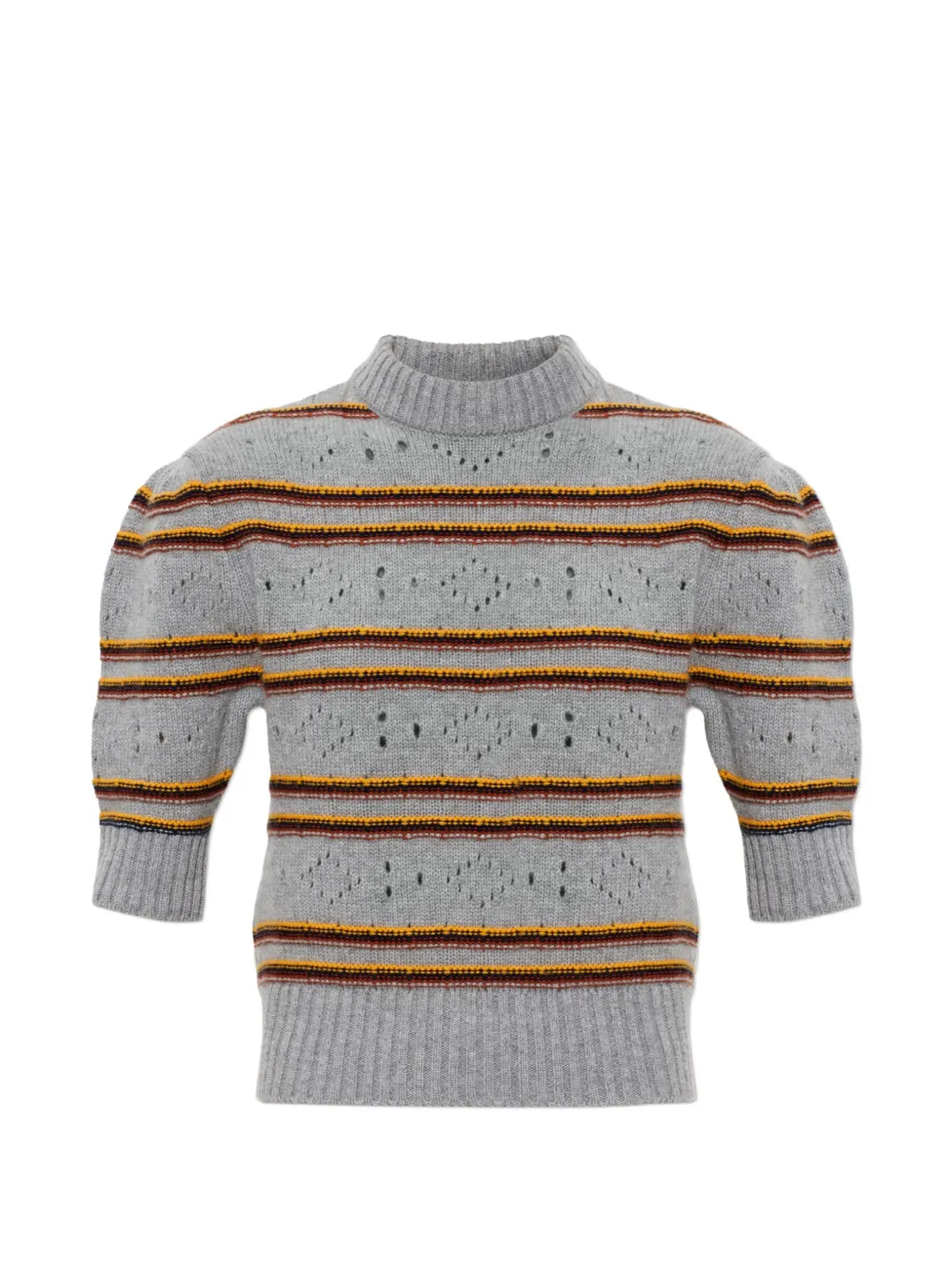 Marni striped pointelle-knit sweater - Grau