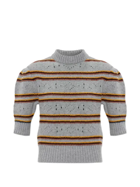 Marni — striped pointelle-knit sweater