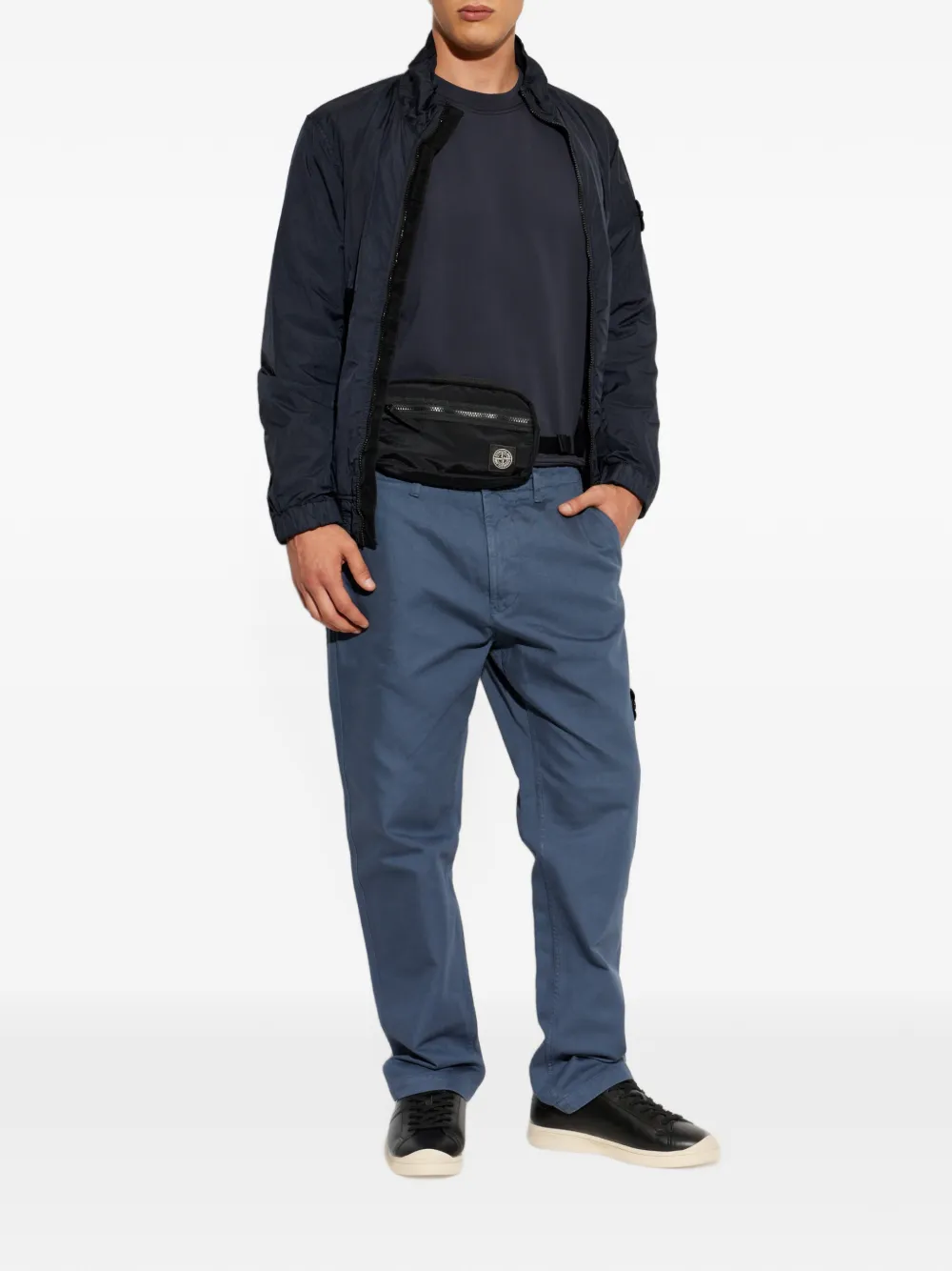 Stone Island Sweater met logopatch Blauw