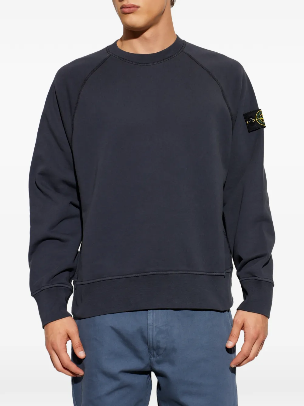 Stone Island Sweater met logopatch Blauw