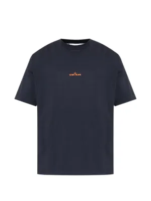 Stone Island Outline Compass Logo T-shirt | Blue | FARFETCH