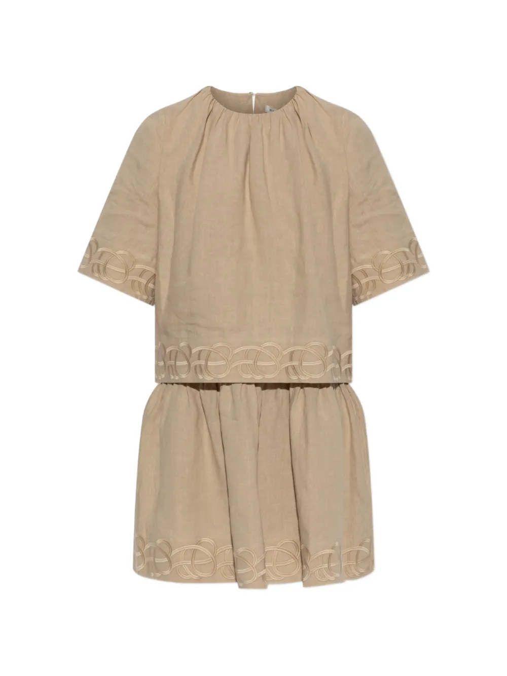 By Malene Birger Jania embroidered mini dress - Nude