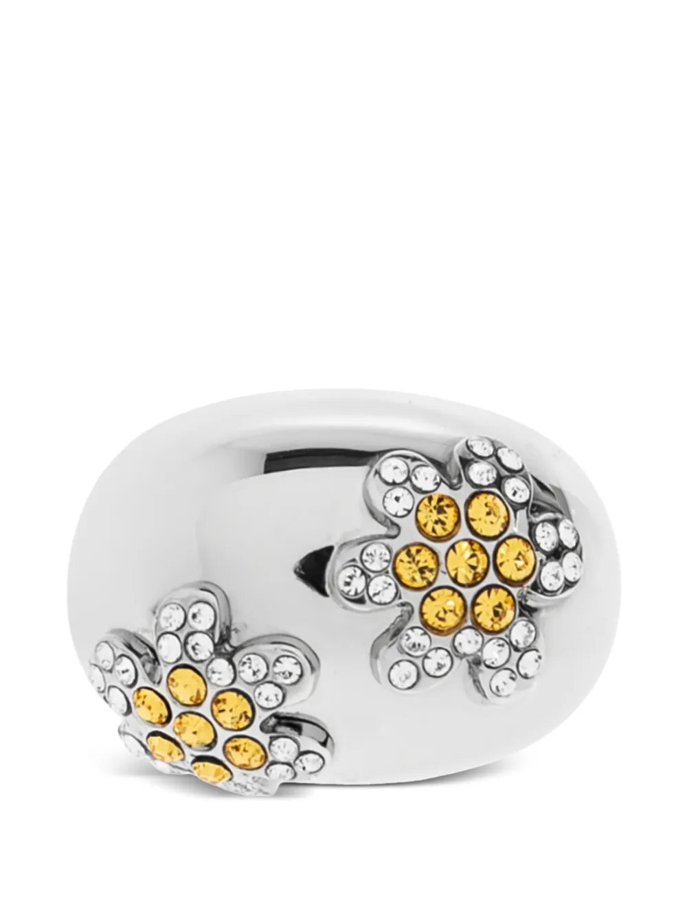 Marni crystal-embellished flower ring - Argento