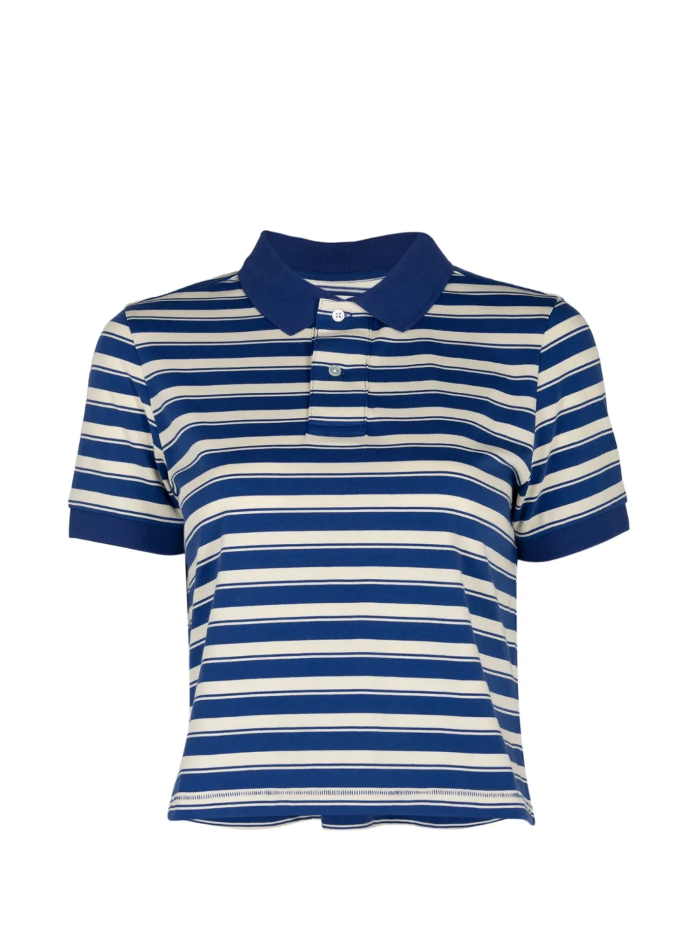 Denimist striped short-sleeve polo top - Blu