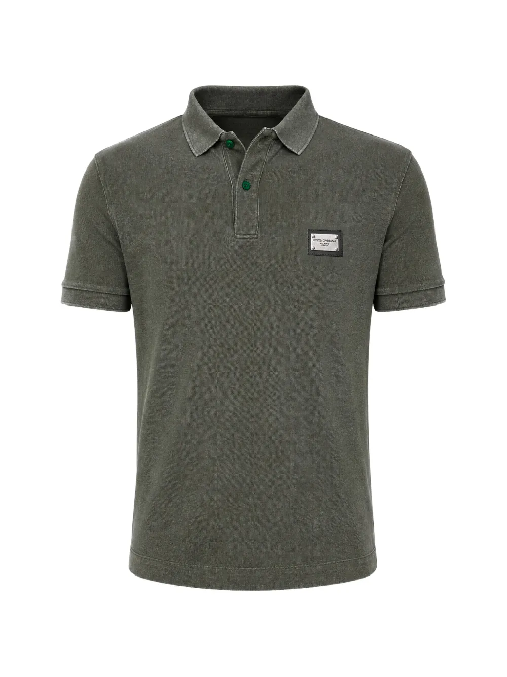 Dolce & Gabbana Poloshirt mit Logo-Schild - Grün