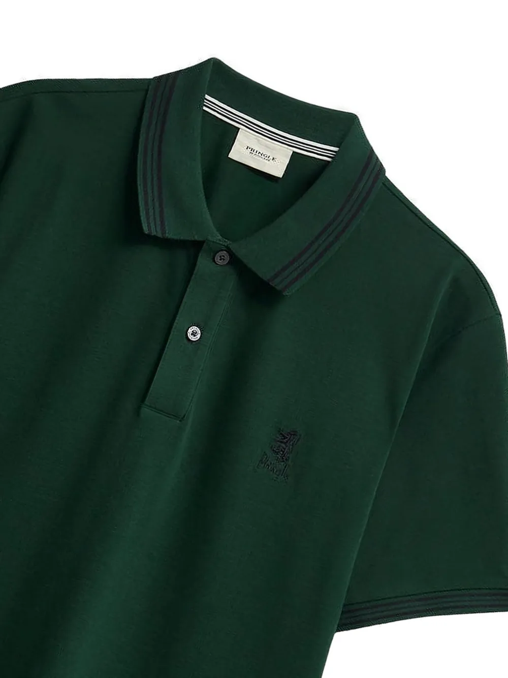 Pringle of Scotland Piqué poloshirt met gestreept detail Groen