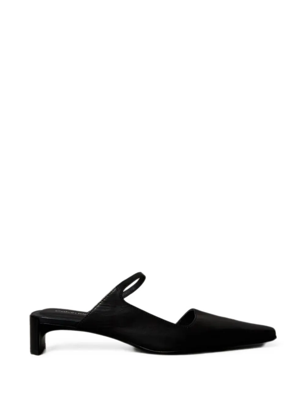 Calvin Klein leather square-toe mules Zwart