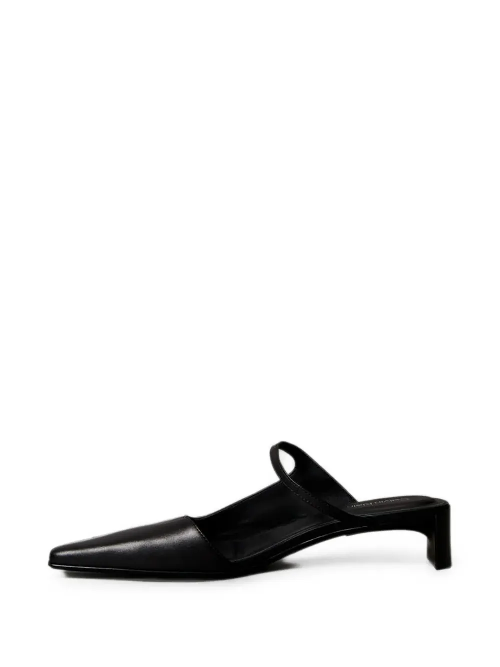 Calvin Klein leather square-toe mules Zwart