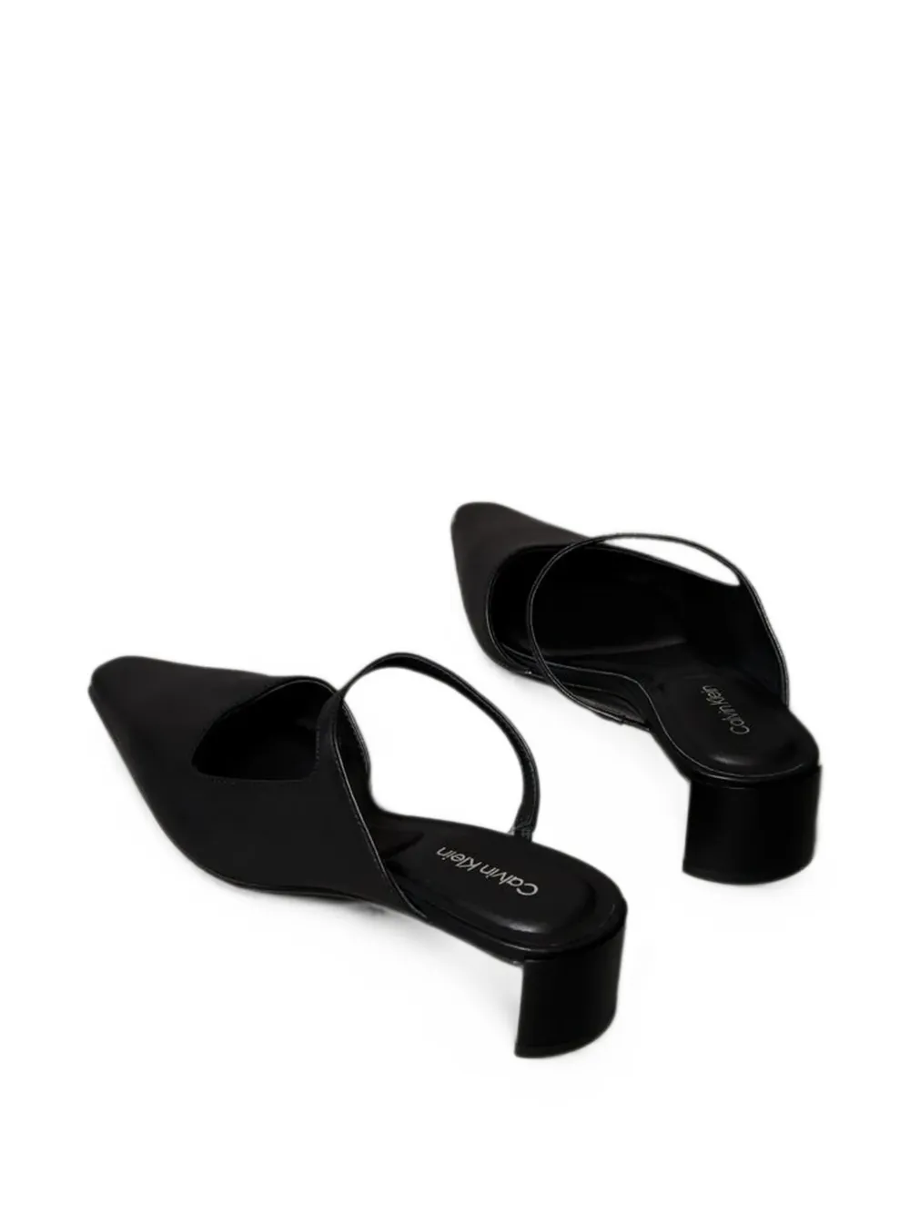 Calvin Klein leather square-toe mules Zwart