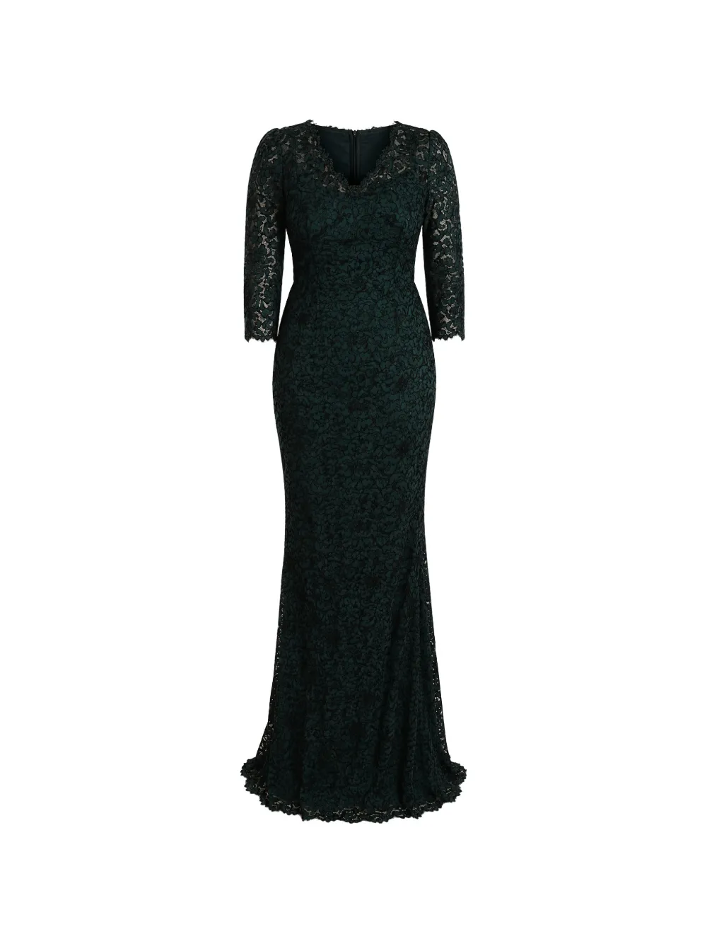 Dolce & Gabbana Kleid aus Spitze mit V-Ausschnitt - Grün