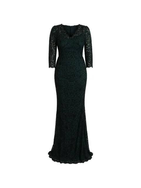 Dolce & Gabbana floral-lace V-neck maxi dress