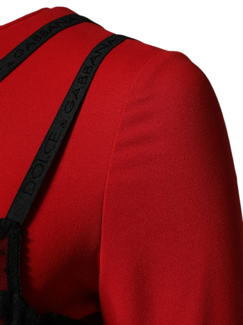 Dolce & Gabbana Midi-jurk met overslag van kant Rood