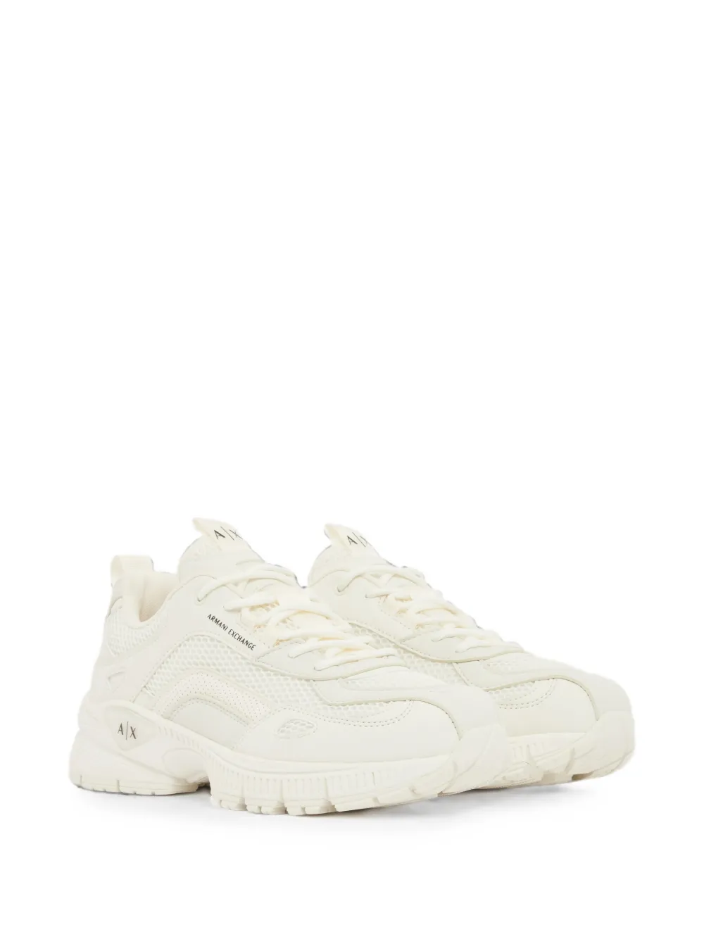 Armani Exchange mesh-panel logo-detail sneakers Wit