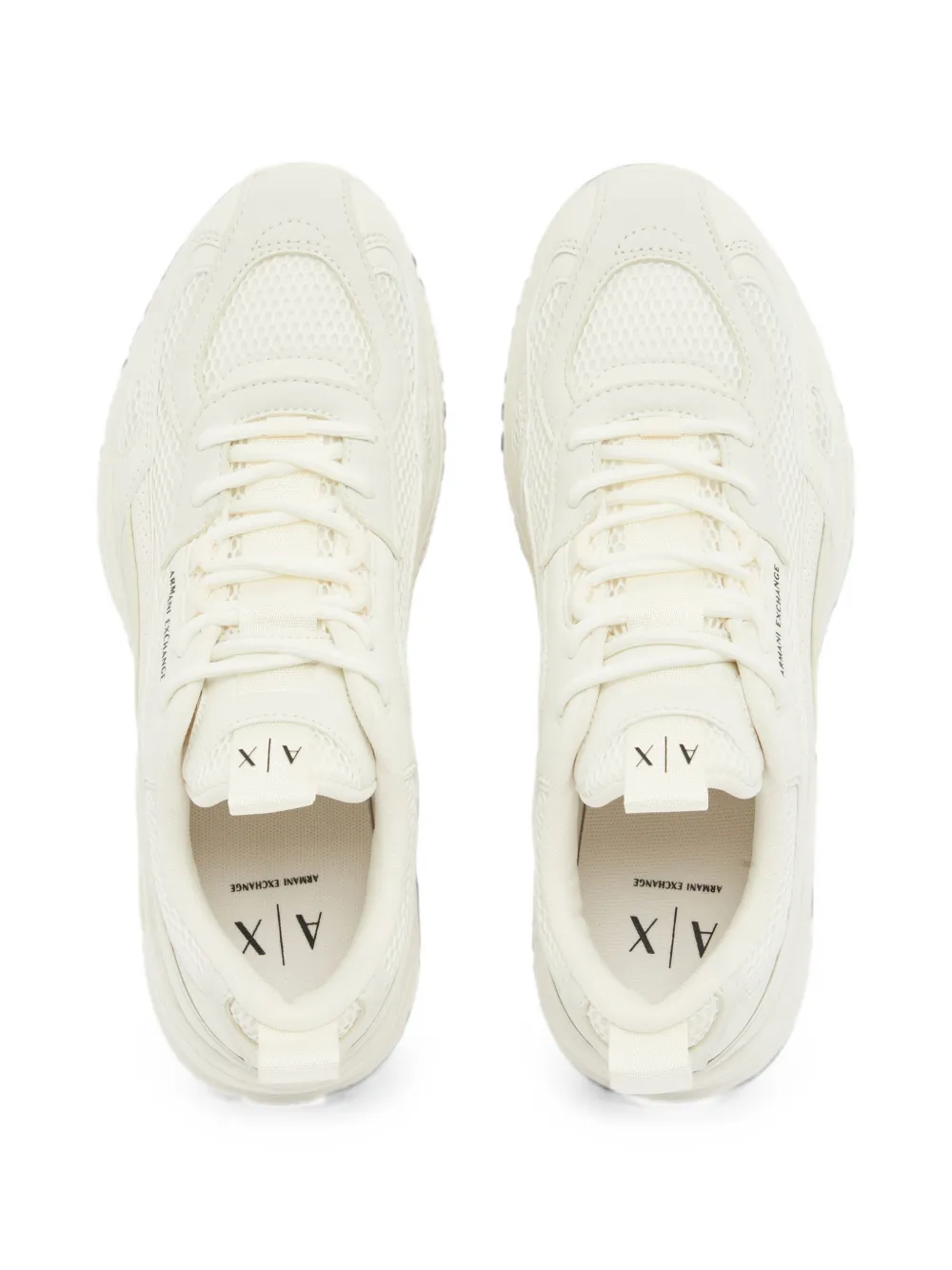 Armani Exchange mesh-panel logo-detail sneakers Wit